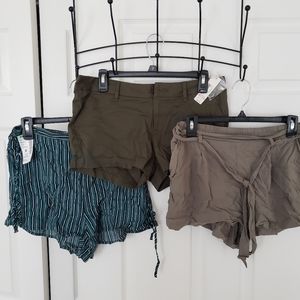 Blue & black striped shorts